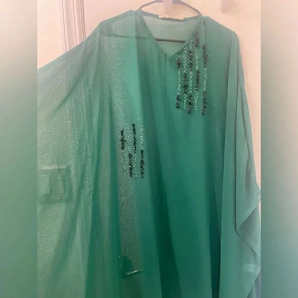 LULUSAR PAKISTANI DESIGNER SEMI FORMAL DRESS KAFTAN - Picture 2 of 7